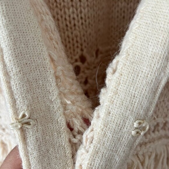 Sundance Ivory Natural Wonders Cardigan Boho Wool/ Alpalca Blend - Picture 5 of 10